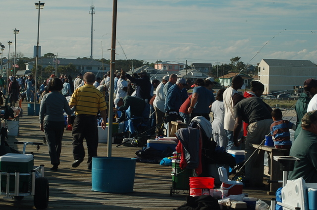 people on crowded pier